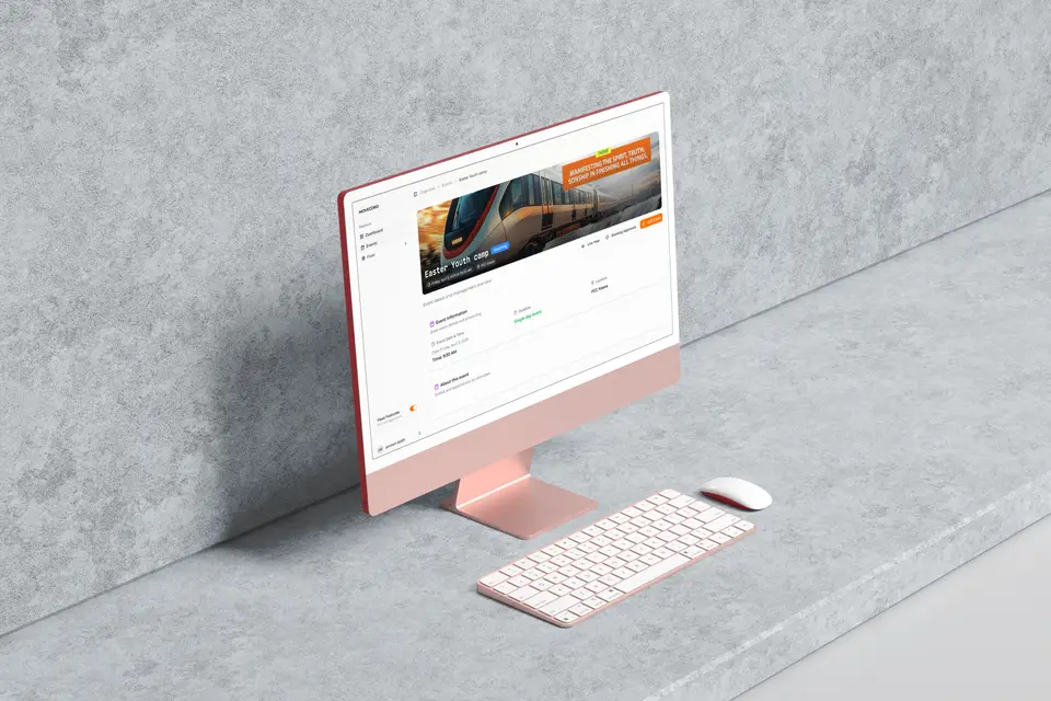 Monitor showing the Movecord crew setup screen.